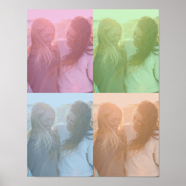 Poster Bloco de cores personalizado de Pop de arte de fot (Frente)