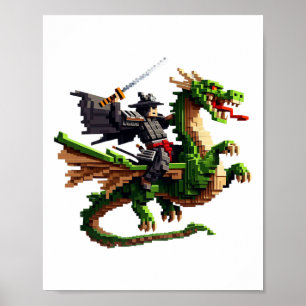 Poster Bloco de Design de Jogos de Personagem de Samurai