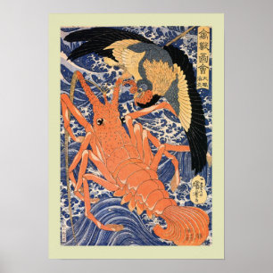 Póster Bloco de madeira japonês