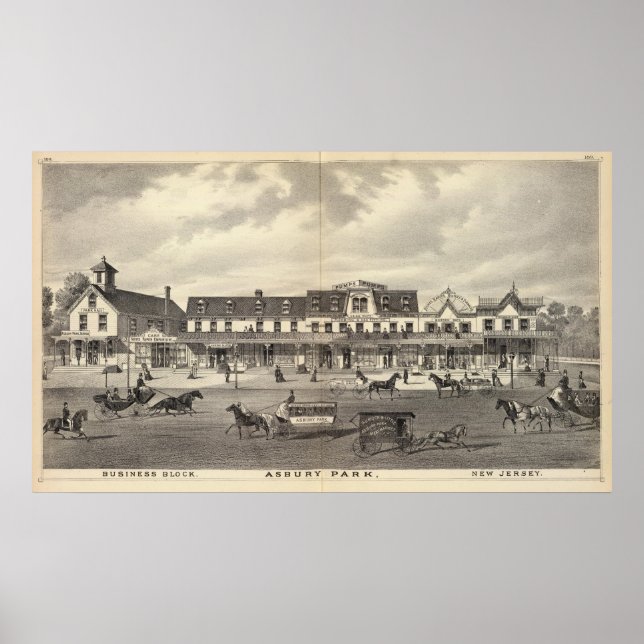 Póster Bloco de negócios, Asbury Park, Nova Jersey (Frente)