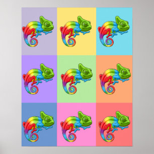 Poster Bloco de tendências de fotos coloridas do arco-íri