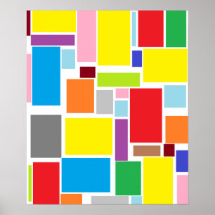 Poster Blocos Coloridos Vibrações Positivas Cartaz A3