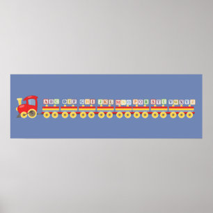 Poster Blocos de alfabeto do Carregando do comboio de bri