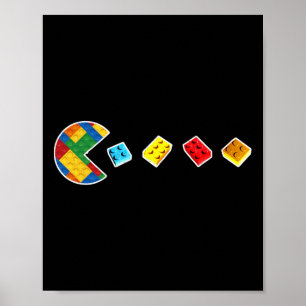 Poster Blocos de Construção Divertidos Jogador Mestre Con