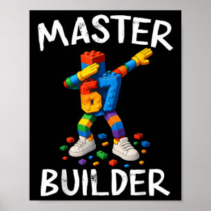 Poster Blocos de Construção Meme Master Builder Dabbing 6