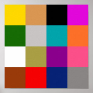Poster Blocos de Cores Negritas Multicoloridos Design
