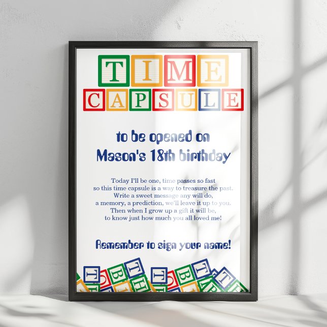 Poster Blocos de Cores Primárias Cápsula do Tempo 1º Aniv (Criador carregado)
