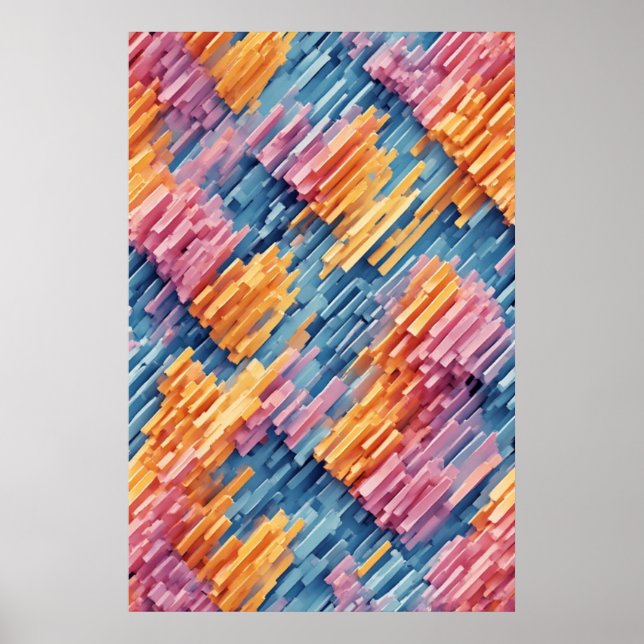 Poster Blocos Dinâmicos: Uma Composição Geométrica Reprod (Frente)