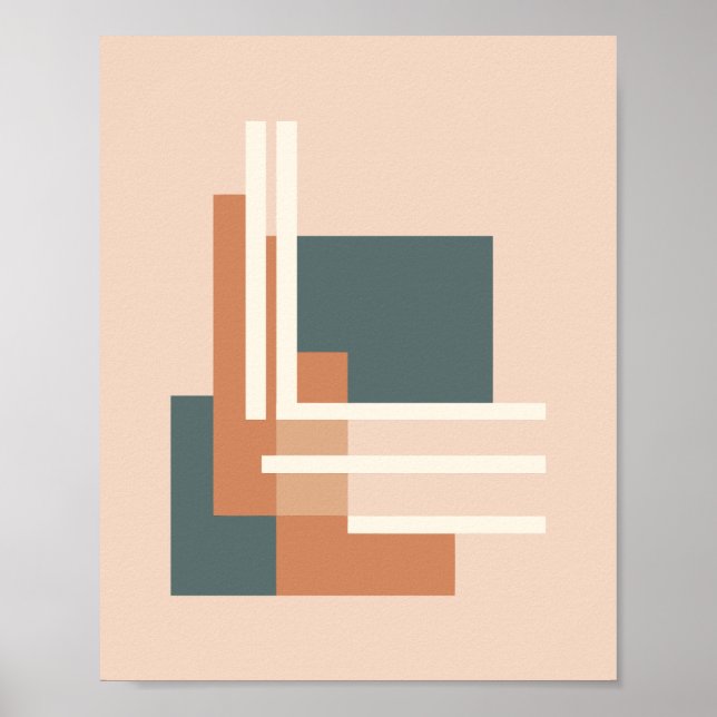 Poster Blocos e Linhas Geométricas Minimalistas (Frente)