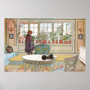 Poster Blomsterfö nstret por Carl Larsson