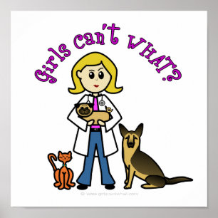 Póster Blonde Female Veterinarian