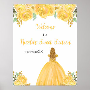 Poster Blonde Hair Princesa Dourada Doce Dezesseis Boas-v