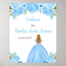 Poster Blonde Hair Princess Blue Sweet Sixteen Welcome