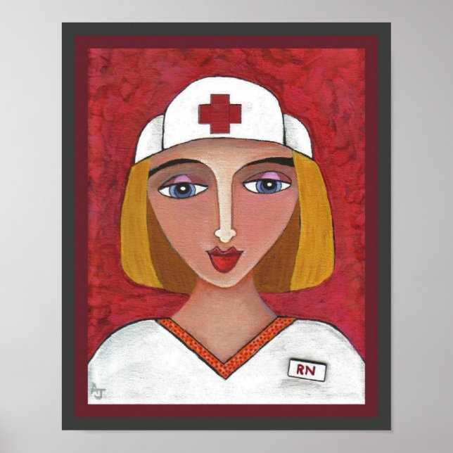 Poster Blonde RN - enfermagem/impressão de enfermeiro (Frente)