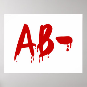Póster Blood Group AB - Hospital #Horror Negativo