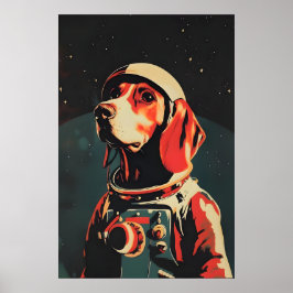 Poster Bloodhound Astronaut Poster, Bloodhound Retro