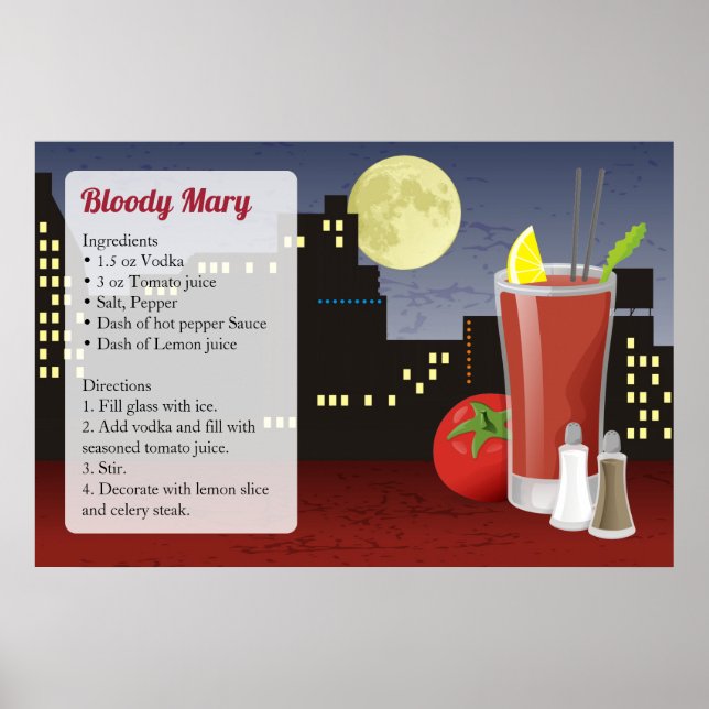 Póster Bloody Mary Recipe (Frente)