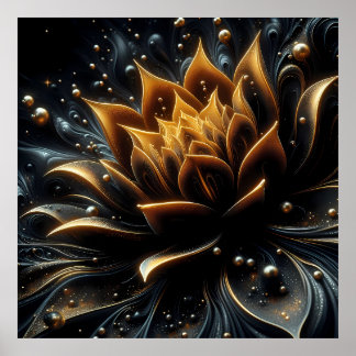 Poster Bloom de ouro nas Profundidades do Crepúsculo