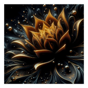 Póster Bloom de ouro nas Profundidades do Crepúsculo