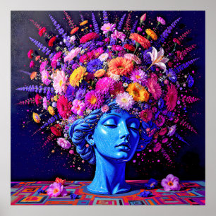 Poster "Bloom of Eternity" - Um Retrato Surreal Colorido