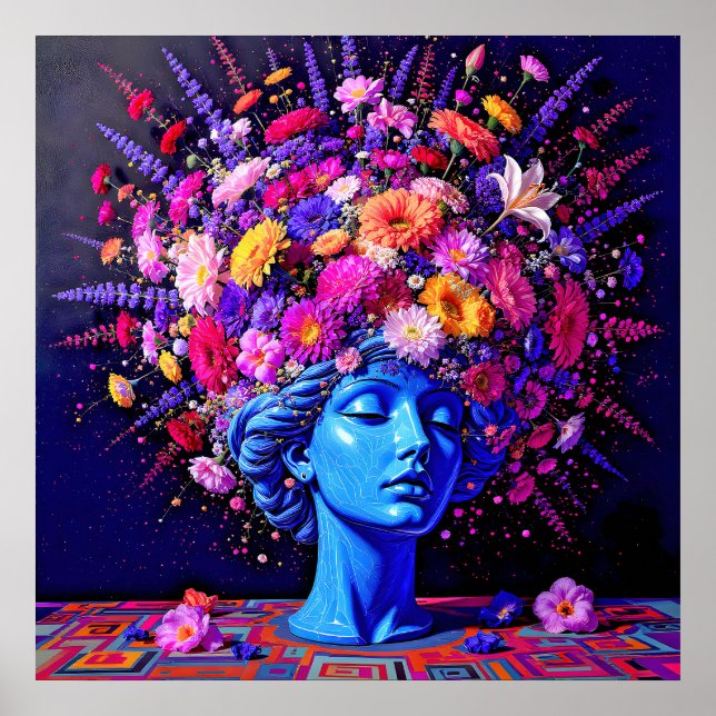 Poster "Bloom of Eternity" - Um Retrato Surreal Colorido (Frente)
