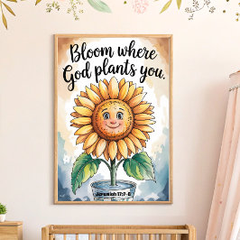 Poster Bloom Onde Deus Te Estimula Arte Cristã De Nursery