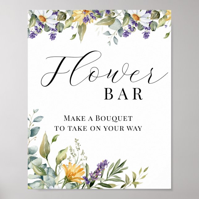 Poster Bloom Wildflower | Meadow Floral | Bar de flores (Frente)