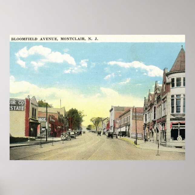 Póster Bloomfield Ave, Montclair NJ Vintage (Frente)