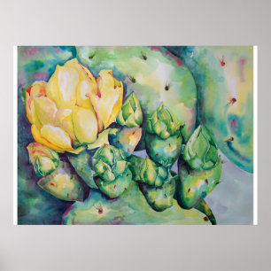 Poster Blooming Cactus