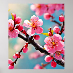 Poster Blooming Cherry Blossoms em Primavera