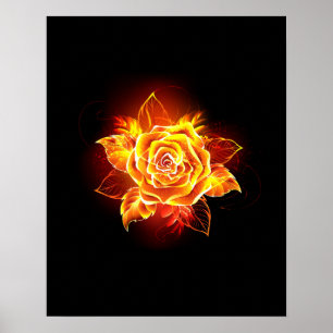 Poster Blooming Fire Rosa