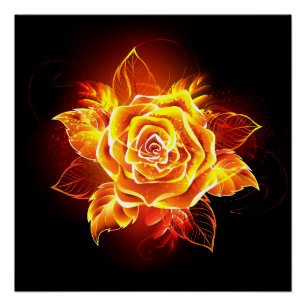 Póster Blooming Fire Rosa