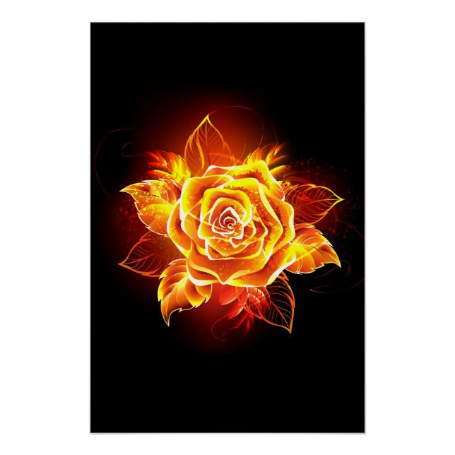 Póster Blooming Fire Rosa (Frente)