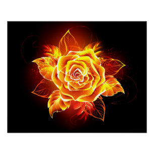 Póster Blooming Fire Rosa