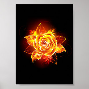 Poster Blooming Fire Rosa
