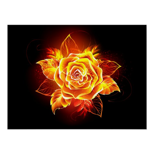 Póster Blooming Fire Rosa (Frente)