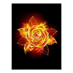 Póster Blooming Fire Rosa