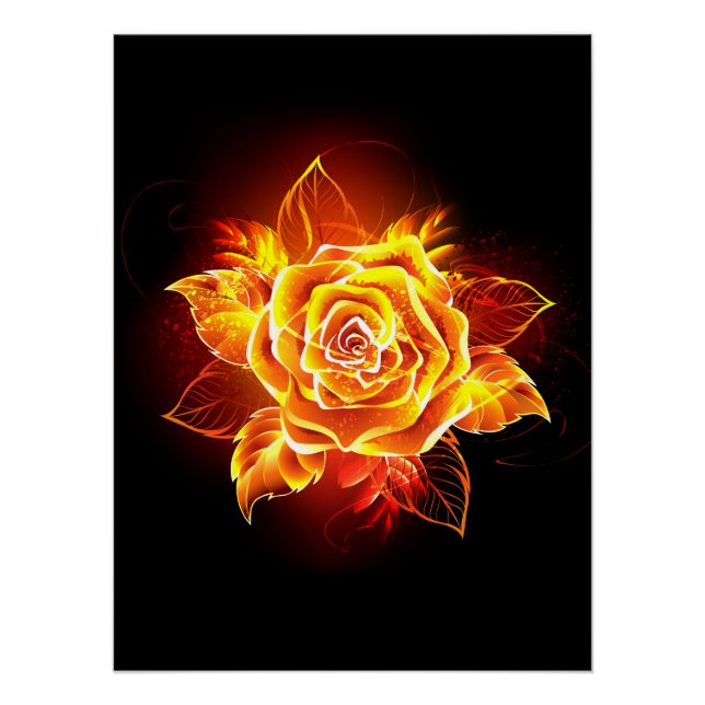 Póster Blooming Fire Rosa (Frente)