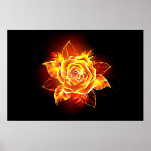 Poster Blooming Fire Rosa