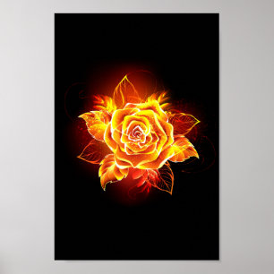 Poster Blooming Fire Rosa