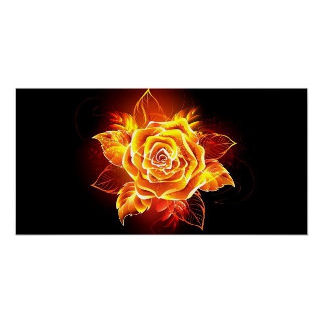 Póster Blooming Fire Rosa (Frente)