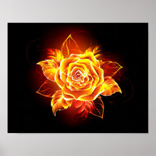 Poster Blooming Fire Rosa
