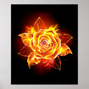 Poster Blooming Fire Rosa
