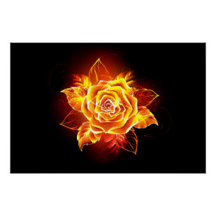 Póster Blooming Fire Rosa