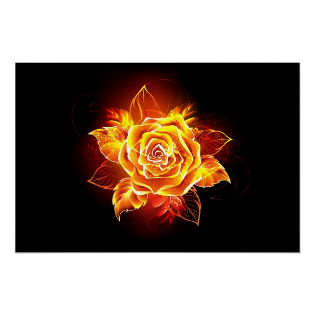 Póster Blooming Fire Rosa (Frente)