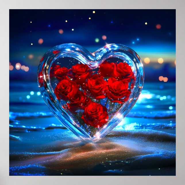 Poster Blooming Floral Heart Crystal (Frente)