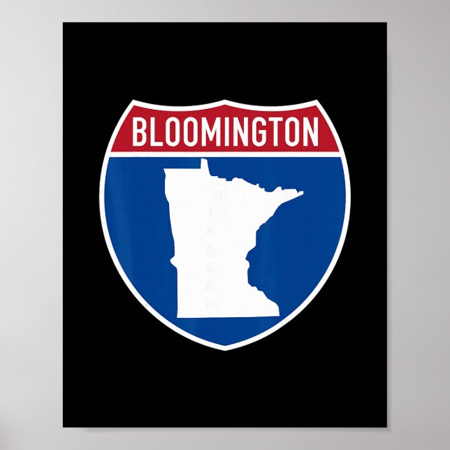 Poster Bloomington Minnesota Map Highway Interstate Sign  (Frente)