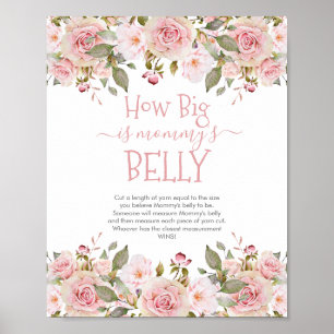 Poster Blooms cor-de-rosa Floral Quão Grande é o Jogo da 