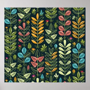 Poster Blooms Eternos: Elegância Floral Desenhada À Mão