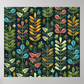 Poster Blooms Eternos: Elegância Floral Desenhada À Mão